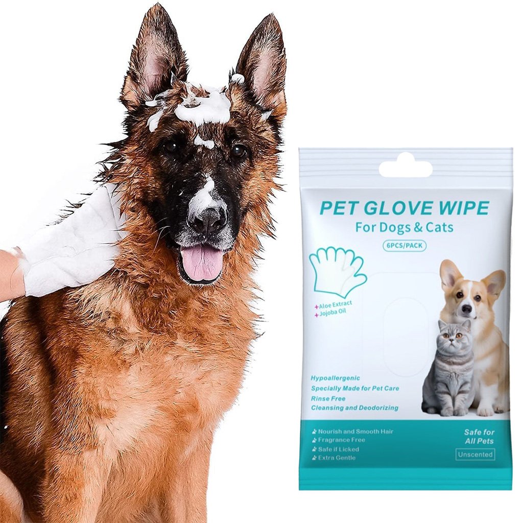 🔥Rinse-Free Dog Shampoo Mitts – Hypoallergenic Pet Bath Wipes