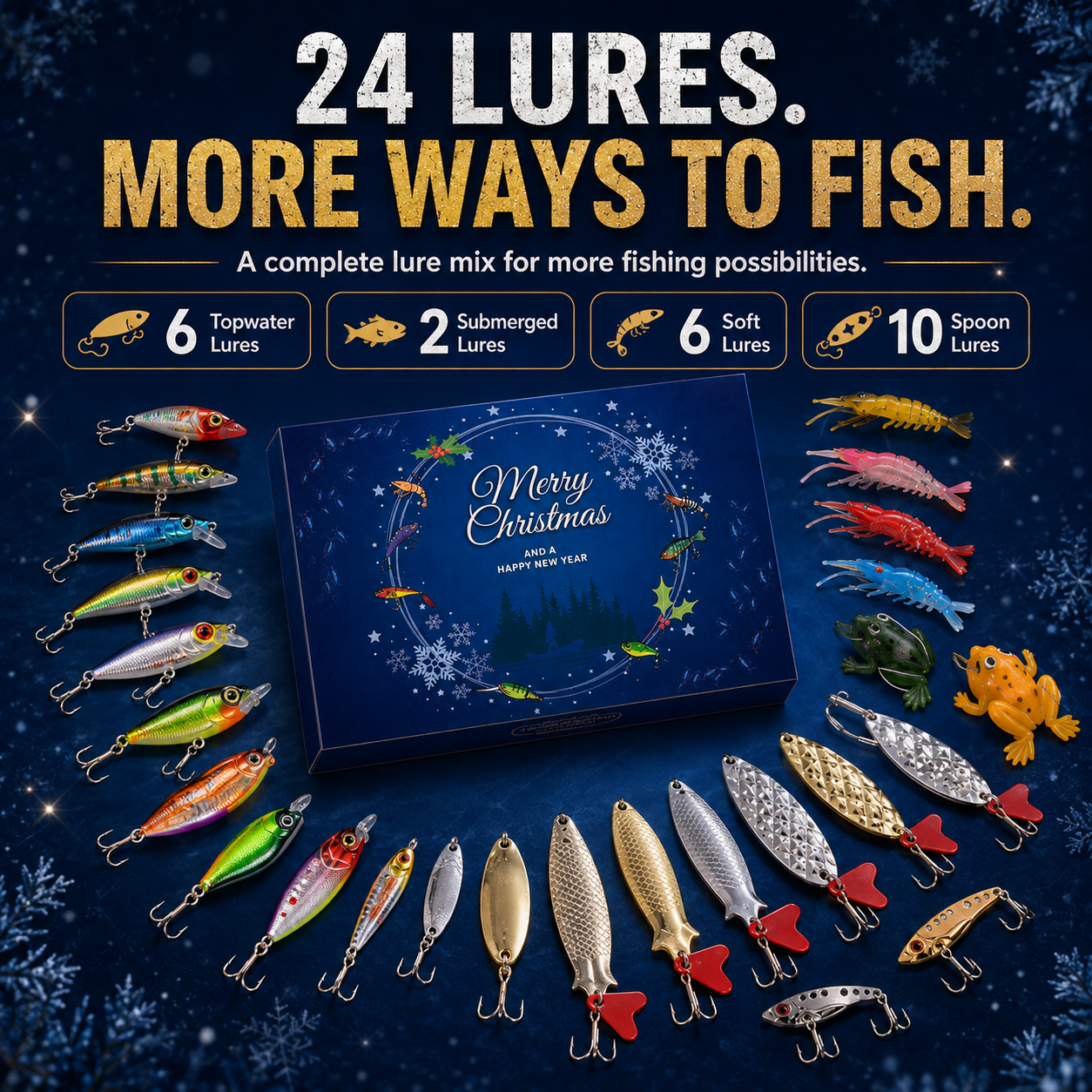 🎣Fishing Advent Calendar-24 Fishing Lures