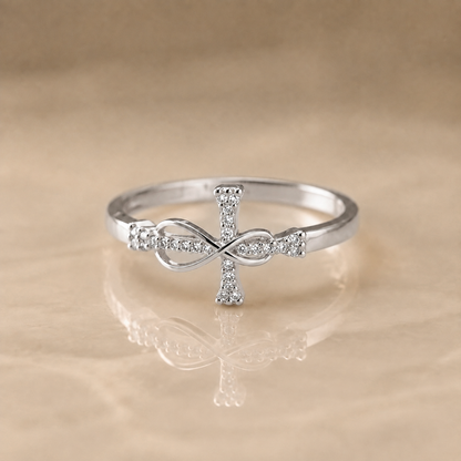 Infinity Cross Zircon Ring