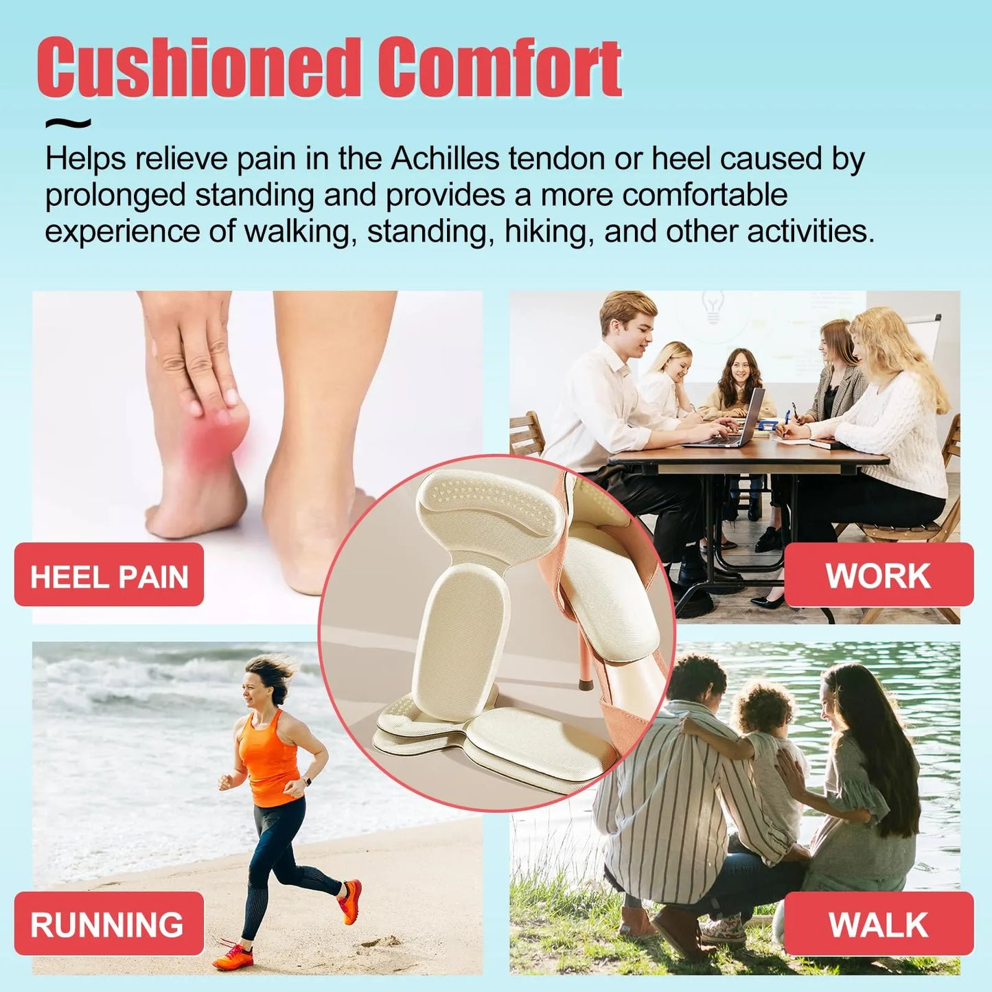👠Anti-slip Heel Liners✨Soft Cushion Heel Protector Padsfor Women Men Shoes