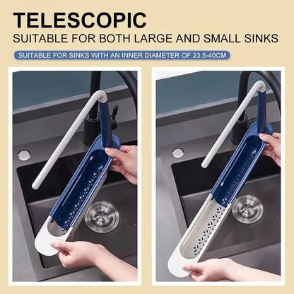 1PCS Retractable Sink Shelf — Adjustable-Length Sink Organizer & Expandable Kitchen Towel Rack