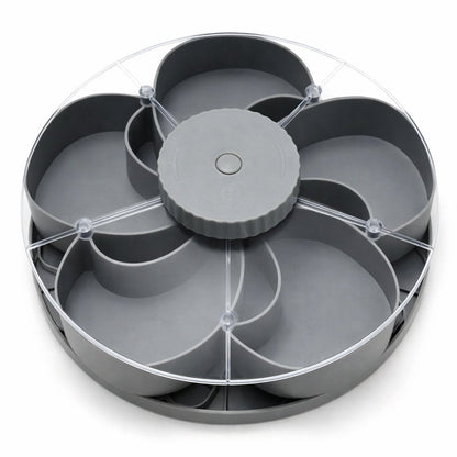 ✅ Rotating 5-Compartment Snack Tray👉Divided Spin & Snack Serving Tray
