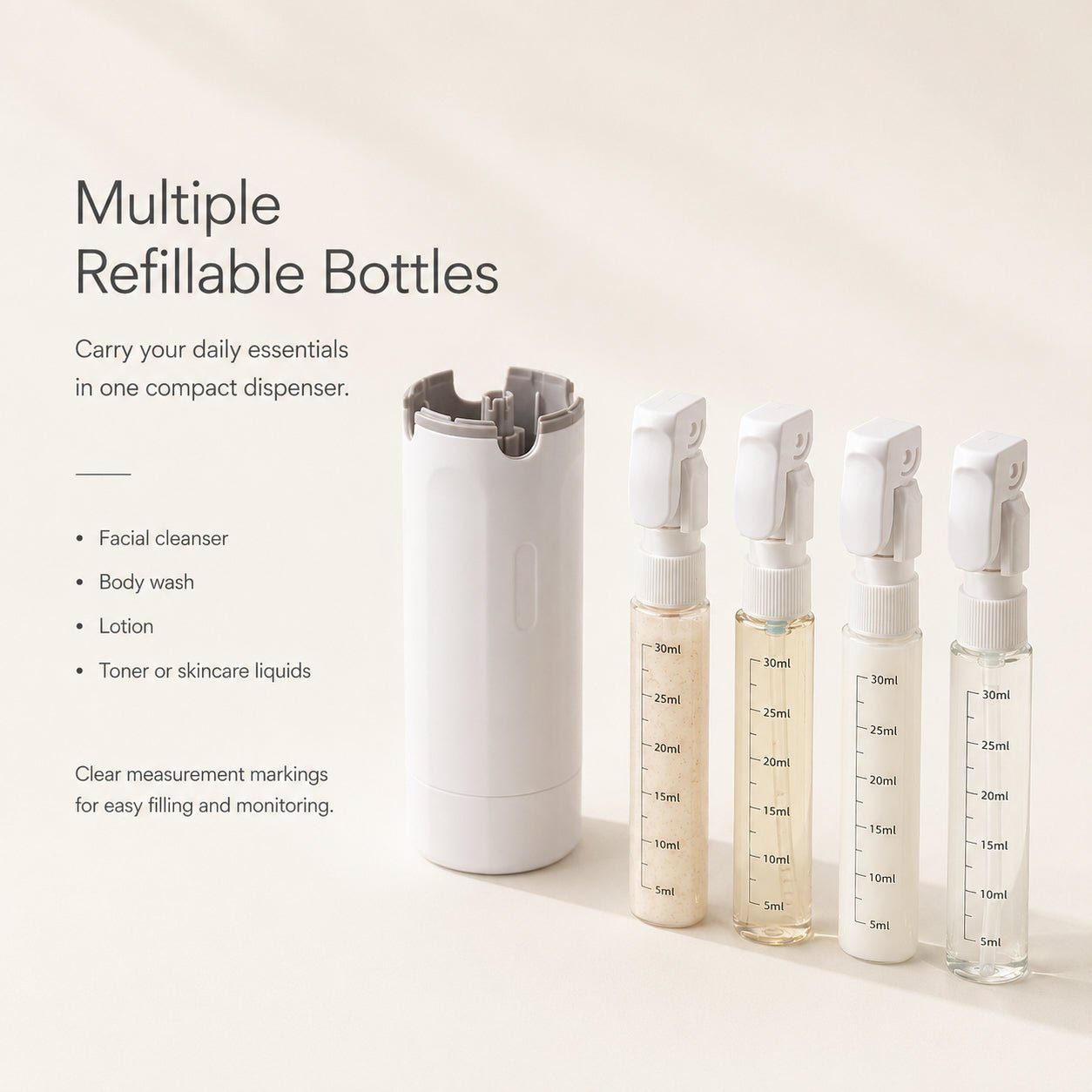 🔥Hot Sale 4-in-1 Travel Dispenser Bottle🧴