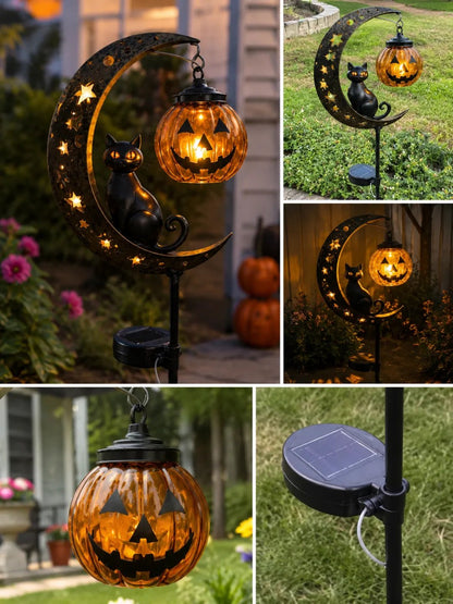 🐈‍⬛🌙Halloween Early Bird Special Sale 49% OFF-Pumpkin Moon Garden Stake Light🎃