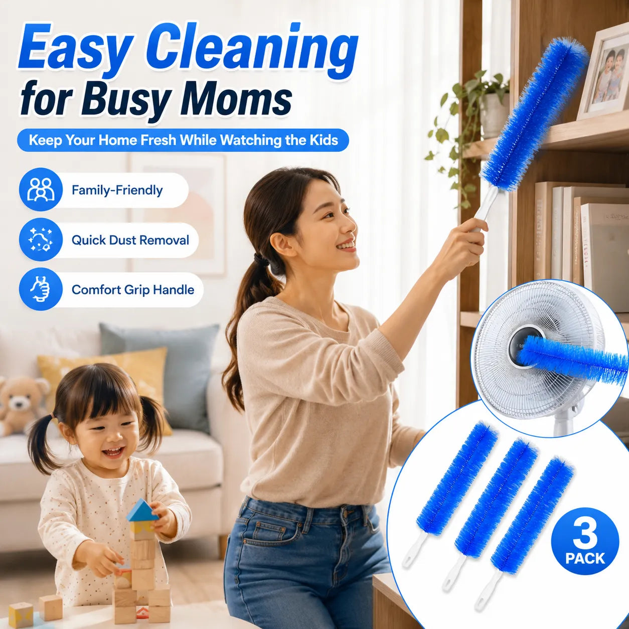 🔥⏰Buy 1 Get 1 Free（6 pack)⏳🔥3-pack set——Bendable Microfiber Head,Reusable Dust Remover