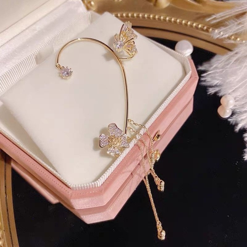 Buy One Get One Free！✨Butterfly Tassel Style Zircon Earrings | Perfect Gift🎁