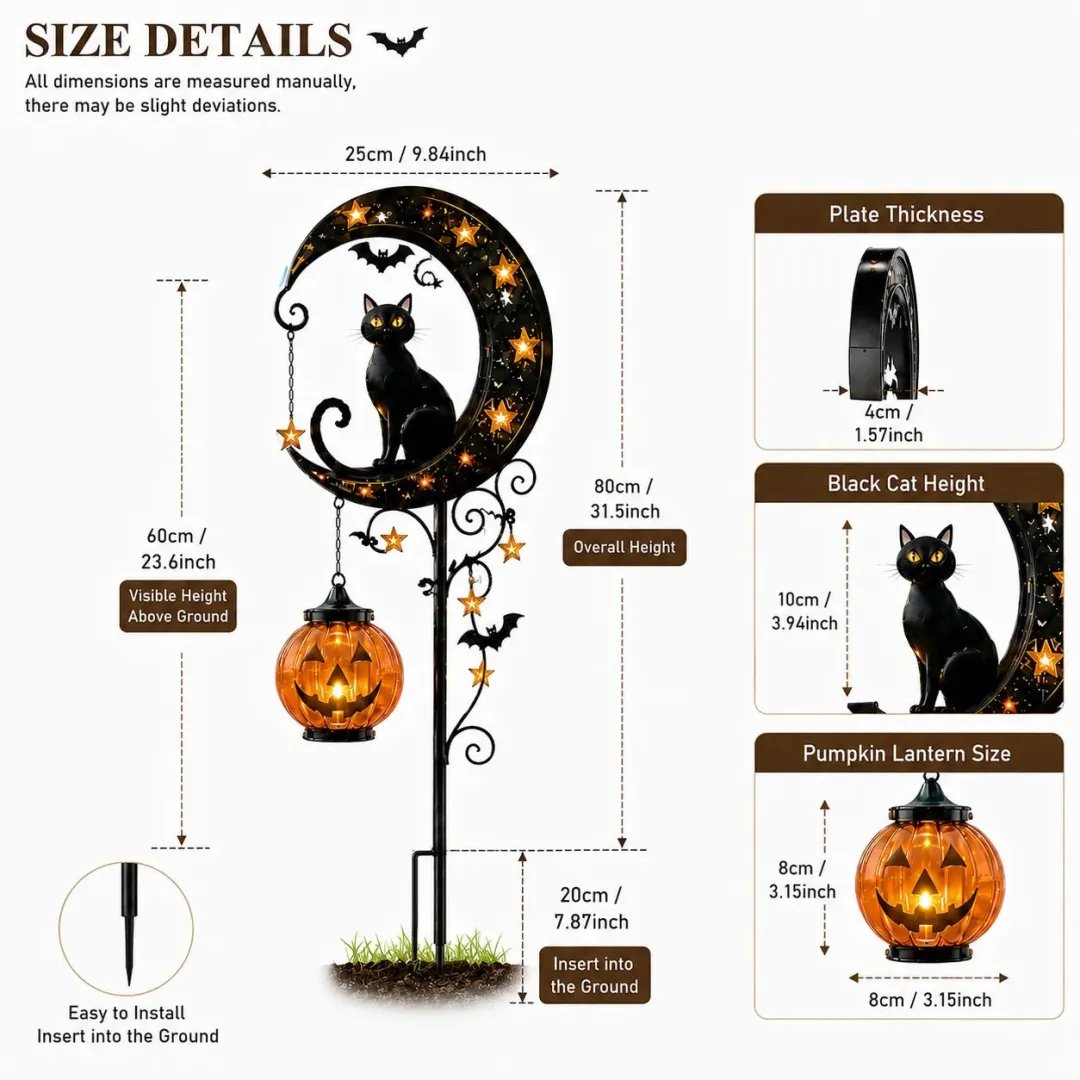 🐈‍⬛🌙Halloween Early Bird Special Sale 49% OFF-Pumpkin Moon Garden Stake Light🎃
