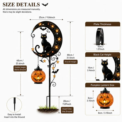 🐈‍⬛🌙Halloween Early Bird Special Sale 49% OFF-Pumpkin Moon Garden Stake Light🎃