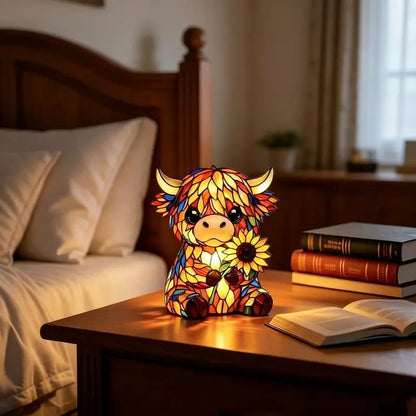 🌻Sale 49% OFF- 🐮Creative Highland Cow Sunflower LED Night Light