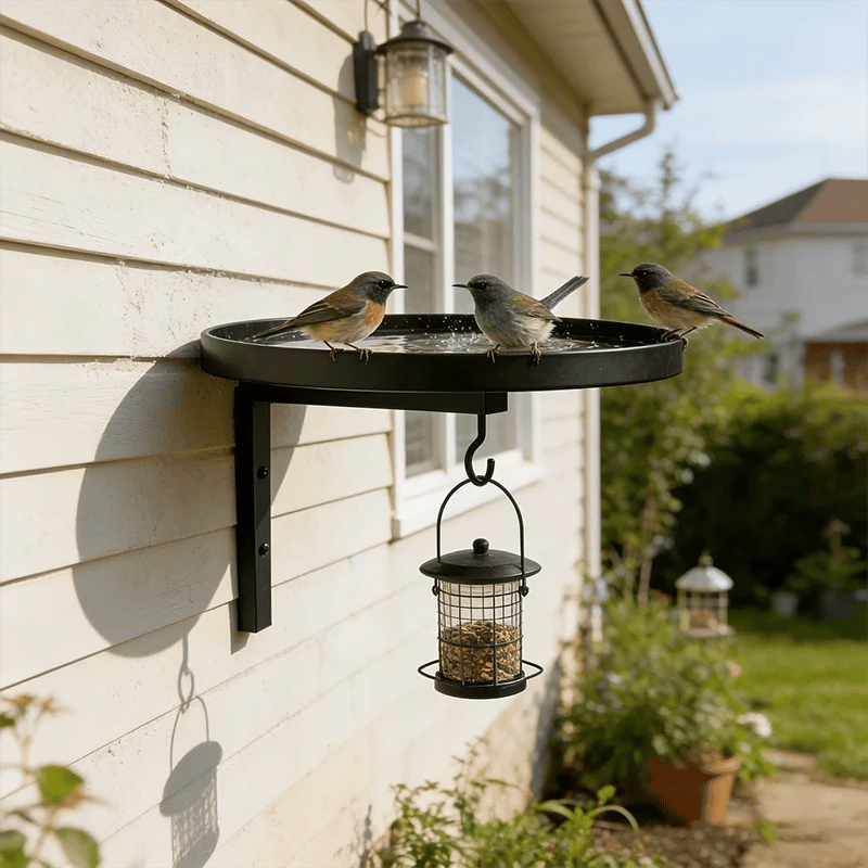 Wall-Mounted Metal Bird Bath – Antique Bronze Finish 🐦🛁🧱🏡