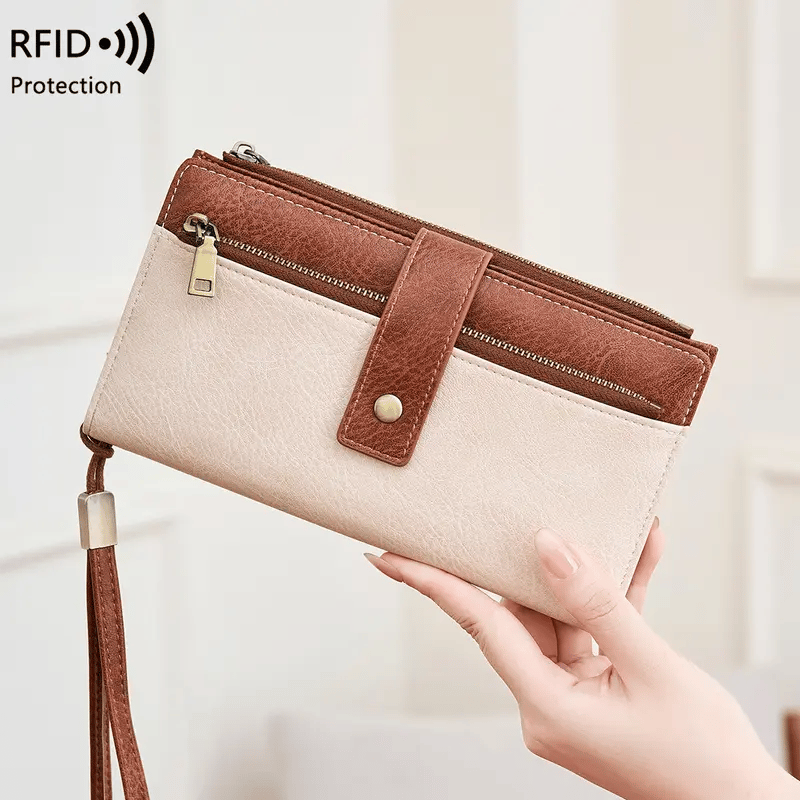 Women's RFID Leather Long Wallet - Stylish Clutch👛