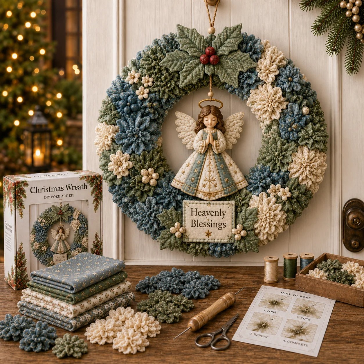 Free Shipping🎉49%OFF🎄 3D Fabric Poke Wreath DIY Kit