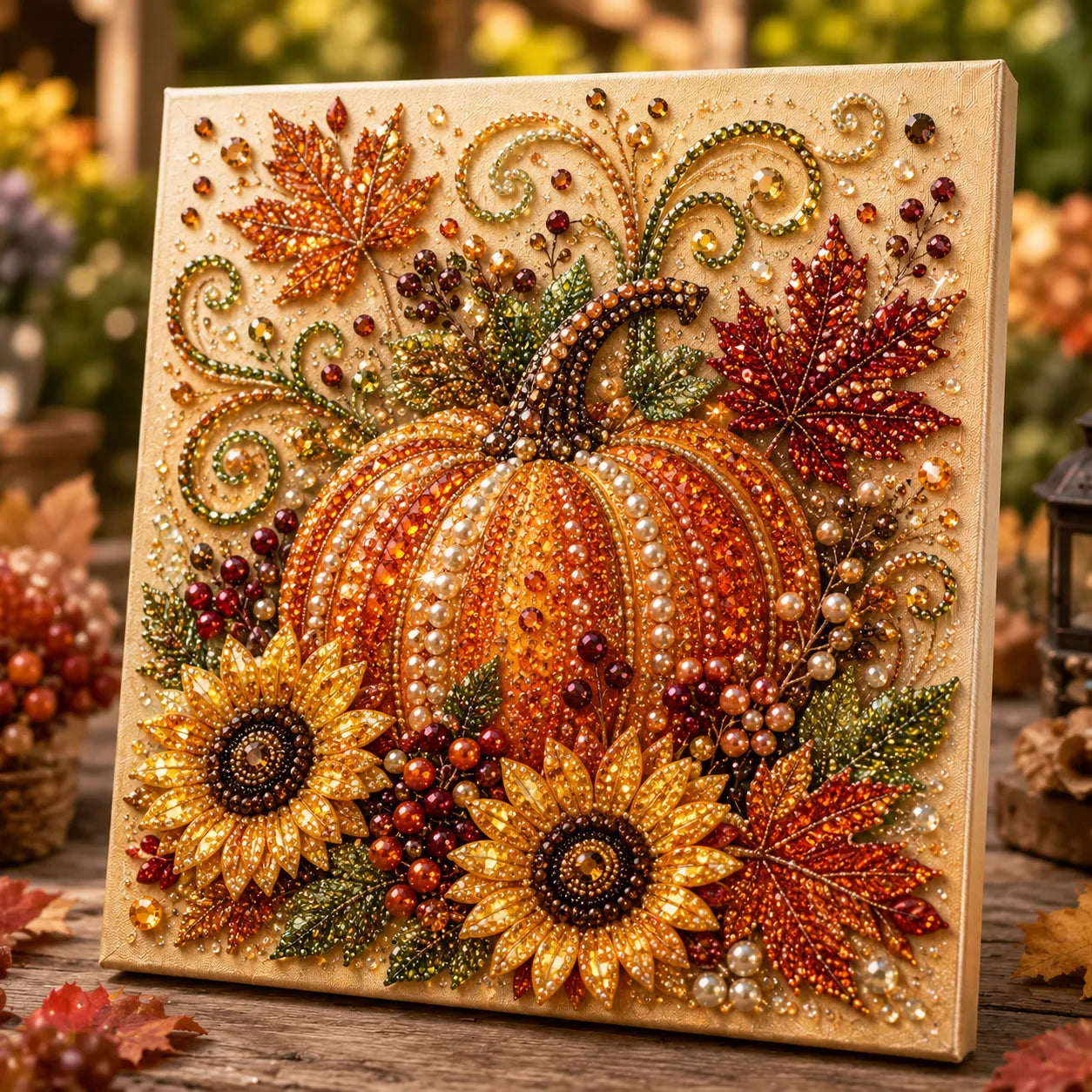 🔥🍂✨Autumn Pearl Painting Kit - Relaxing DIY Craft to Create Sparkling Fall Artwork