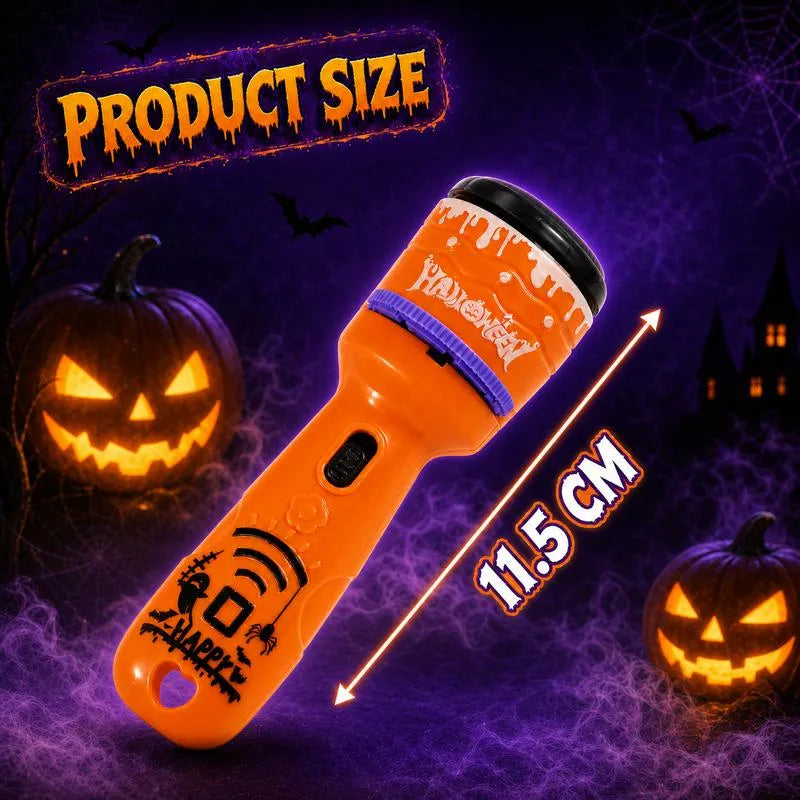 🔥HOT SALE 49% OFF -🎃👻Kids Halloween Christmas Projection Flashlight Toy – Create Magical Bedtime Stories With 24 Festive Light Slides