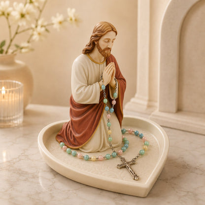 ✝️ HOT SALE 50% OFF - Graceful Faith Virgin Mary Ceramic Rosary Holder Keepsake Tray
