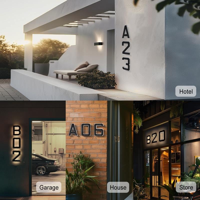 🏡 Upgrade Your Home’s Curb Appeal ✨ Modern LED House Number Light – For Stylish, All-Night Visibility!