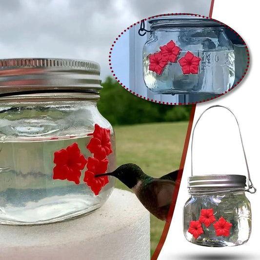 🔥 BIG SALE - 50% OFF🔥🔥- Beautiful Mason Jar Hummingbird Feeder W/ Three Ports