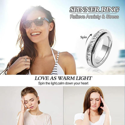 ✨Buy One Get One Free🎁 Spinning Anxiety Relief Ring, Lucky Vow Waterproof Jewelry