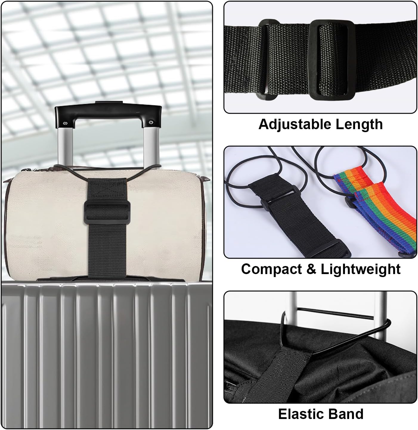 💥 2pack Multi Use Strong Adjustable Luggage Connector Straps
