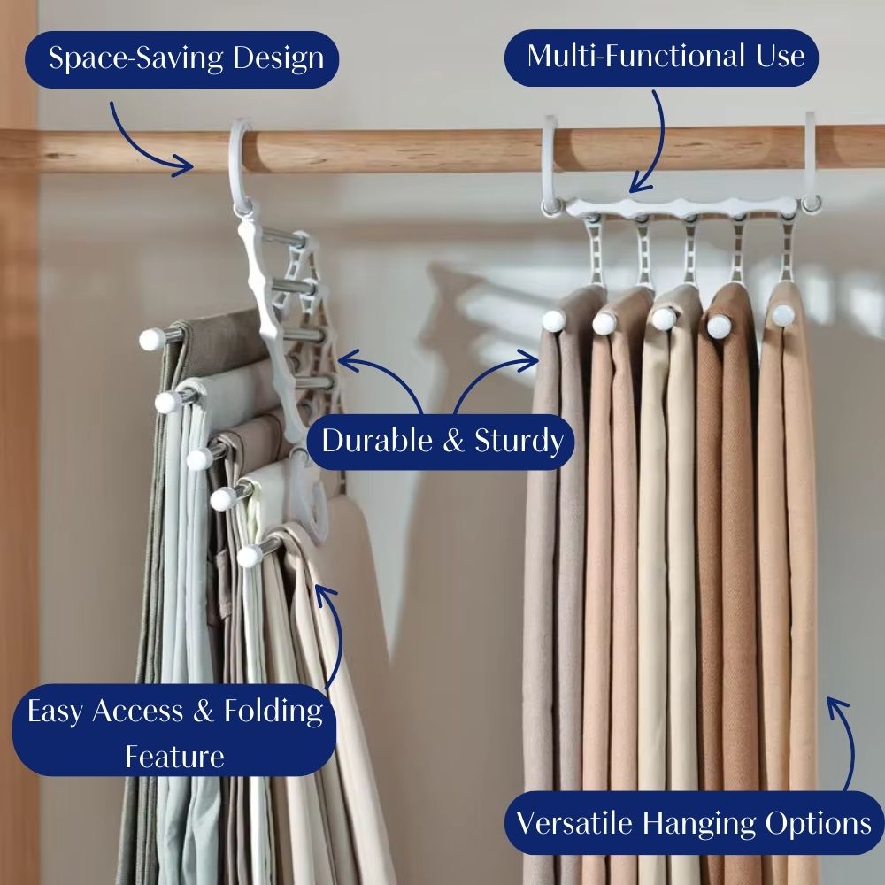 👖 Multi-Functional Pants Rack | Space-Saving Organizer for Closet🔥