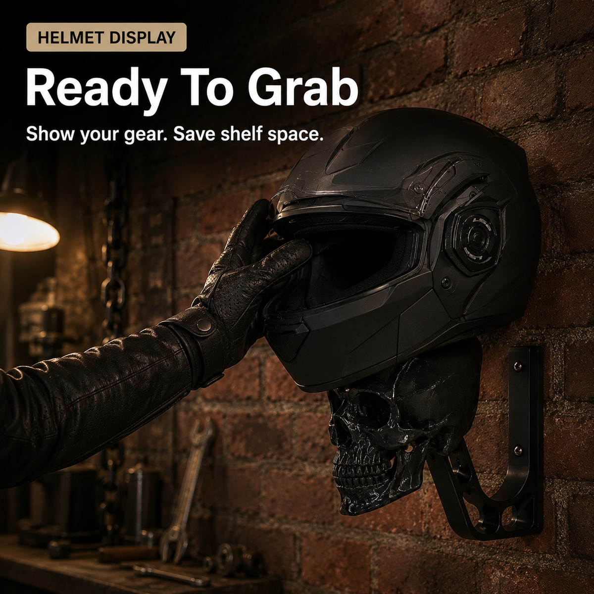 🔥 Limited-Time Offer! 49% OFF - Skull Motorcycle Helmet Wall Mount