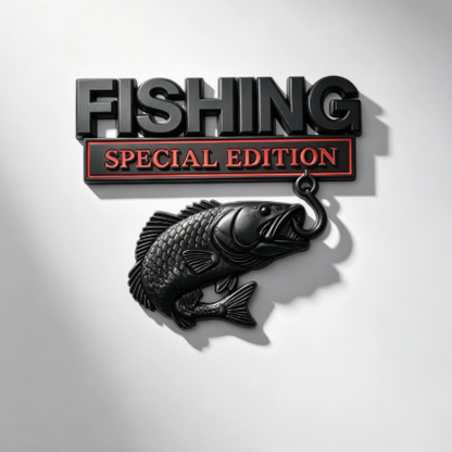 🎣 Fishing Special Edition Premium 3D Metal Vehicle Emblem Badge