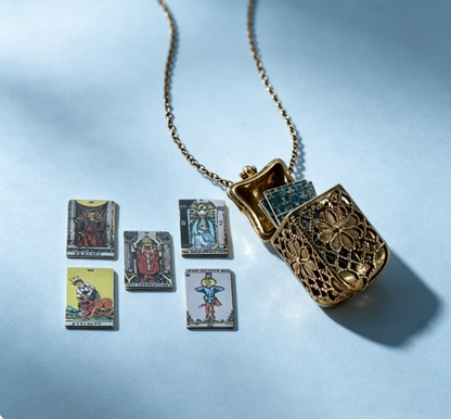 Vintage Tarot Locket Pendant Necklace🥳