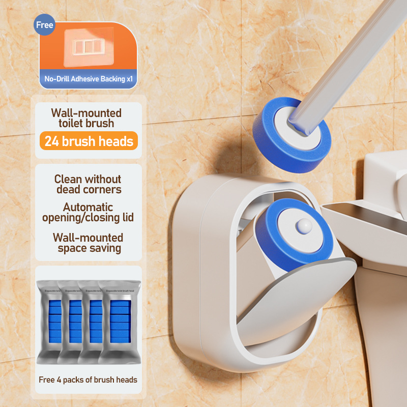🚽 Disposable Toilet Brush System with Replaceable Cleaning Refills ✨