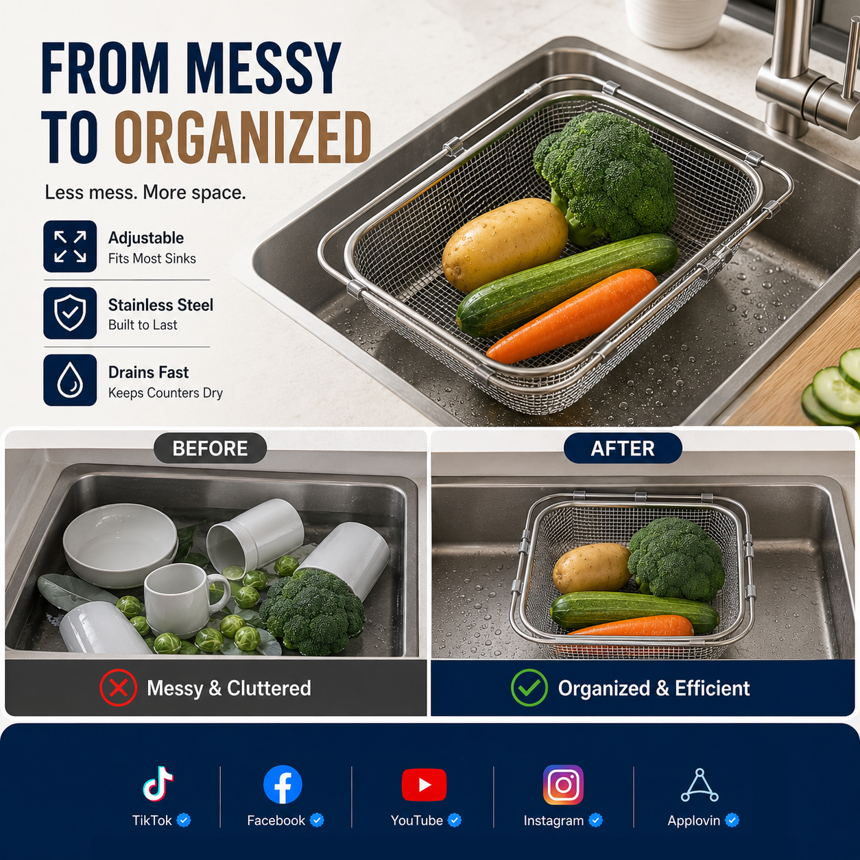 Great Gift - Expandable Over The Sink Dish Drying Rack