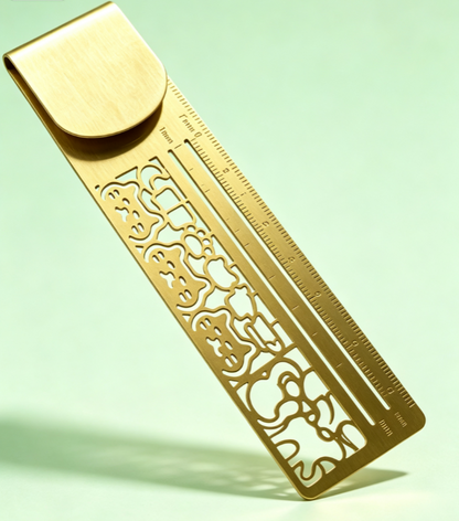 🔥 HOT SALE 🔥🐱📏Cute Hollow Cat 2-in-1 Metal Bookmark Ruler
