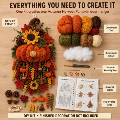 🔥 HOT SALE 🔥⏳ New Arrival 49% OFF – 🧶 DIY Seasonal 3D Crochet Door Hanger Kit Collection | Coordinated Yarn, Filling, Accessories & Step-by-Step Instructions Included 💕