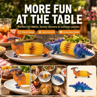 🦖 Dinosaur Corn Holders – Fun, Reusable & Stainless Steel Corn Cob Picks