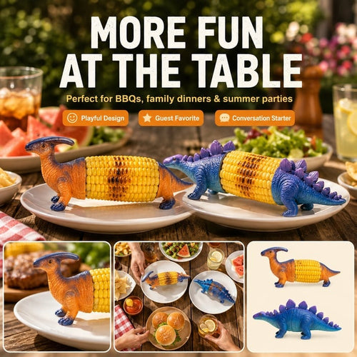 🦖 Dinosaur Corn Holders – Fun, Reusable & Stainless Steel Corn Cob Picks