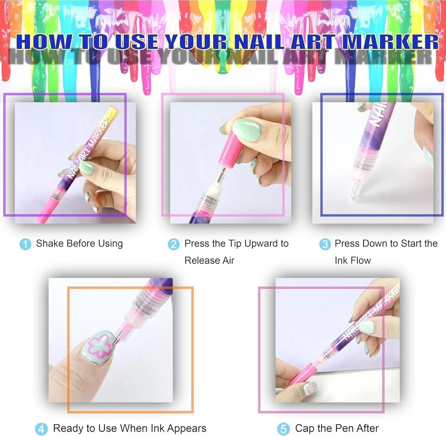 🎅🌟CHRISTMAS SPECIAL DISCOUNT:$16.99⏳12 Colors Nail Art Pens Set🎨💅