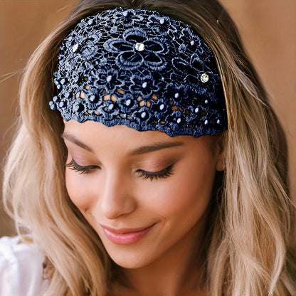🎁💥Elegant Floral Beaded Wide Headbands for Women