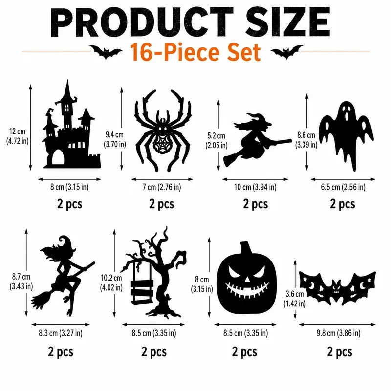 🎃 Halloween LED Silhouette Wall Light Stickers – Spooky Glow Made Easy! 👻✨