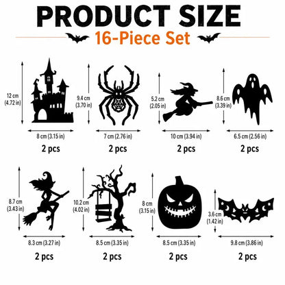 🎃 Halloween LED Silhouette Wall Light Stickers – Spooky Glow Made Easy! 👻✨