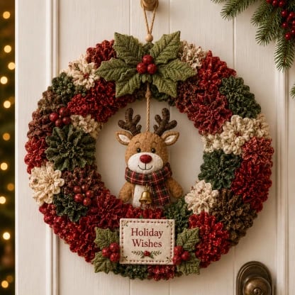 Free Shipping🎉49%OFF🎄 3D Fabric Poke Wreath DIY Kit