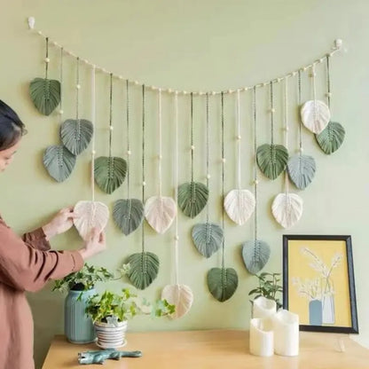 🌿Bohemian macrame leaf wall hanging🌱
