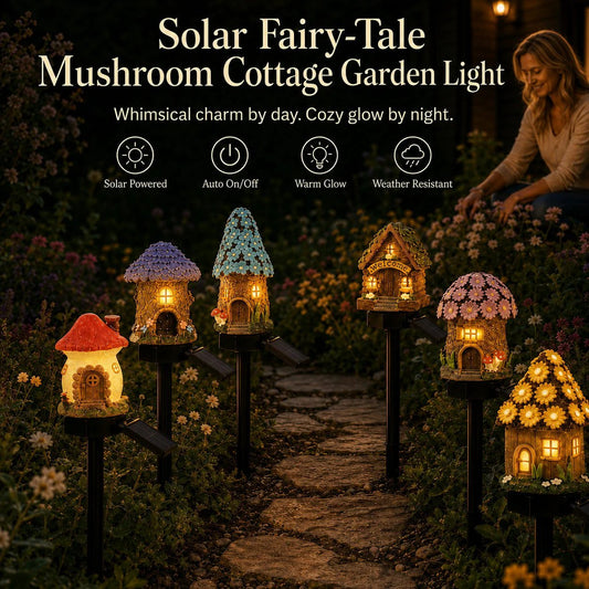 ✨️Solar Fairy-Tale Mushroom Cottage Garden Light