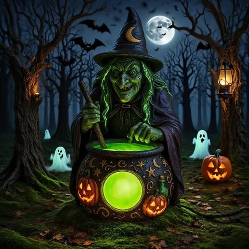 🏆Flash Sale⚡ 50K+ SOLD! 🧙‍♀️Halloween Witch Cauldron Lamp