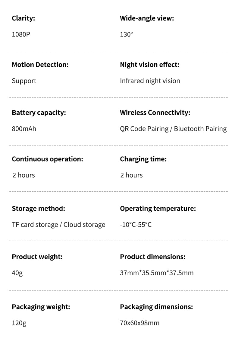 W03 Smart WiFi Security Camera – 1080P HD, Night Vision, Low Power