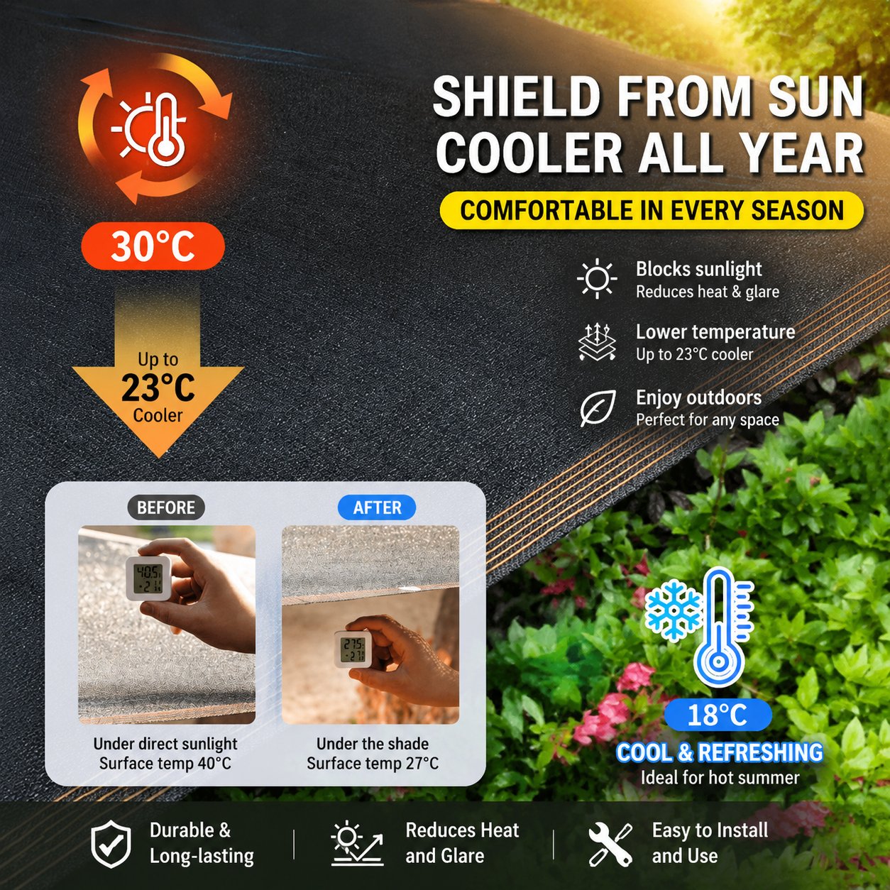 ☀️ 98% UV-Blocking Sunshade Net – Ultimate Outdoor Protection