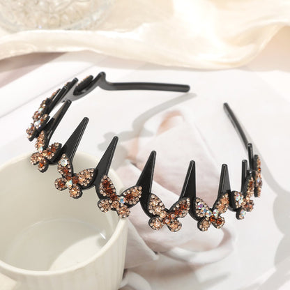 ✨ Wavy Butterfly Headband Set – Non‑Slip, Sparkling, 4 Colors