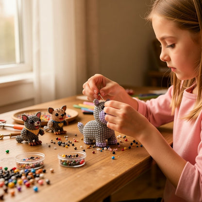 🔥🧵✨ Tiny 3D Beaded Animal DIY Kit(Unfinished Product)
