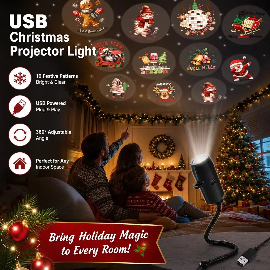 🔥Plug-&-Play HD Christmas Projector – 6 or 10 Festive Scenes
