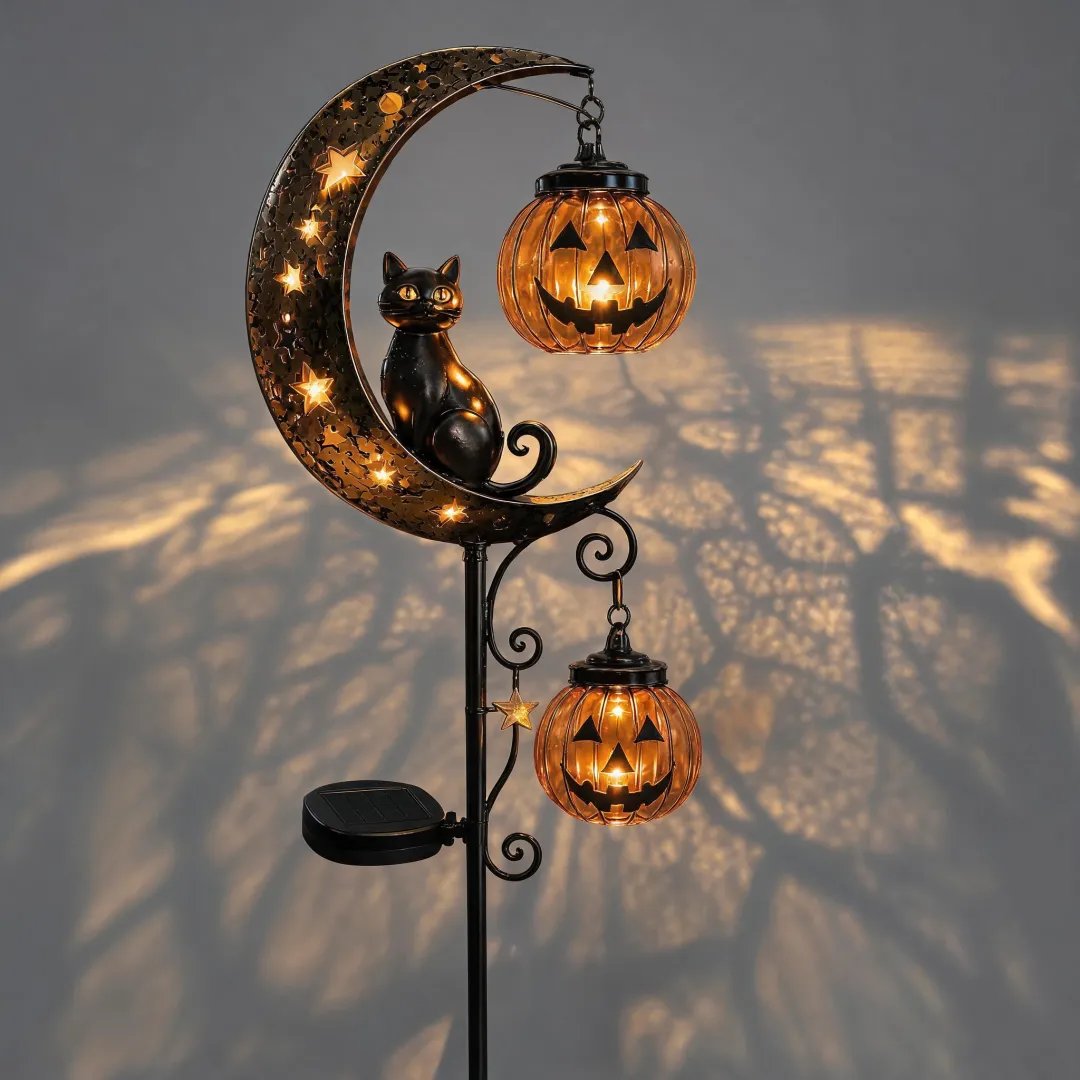 🐈‍⬛🌙Halloween Early Bird Special Sale 49% OFF-Pumpkin Moon Garden Stake Light🎃