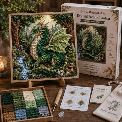 🎁🐉 Mythic Dragon Realms 3D Fabric Poke Art Kit