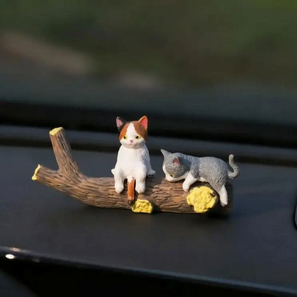 🐱Hand-Painted Mini Cat Desk Figurines 🐶- Set of 5 Cute Cartoon Kitty Companions