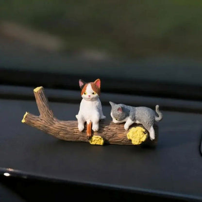 🐱Hand-Painted Mini Cat Desk Figurines 🐶- Set of 5 Cute Cartoon Kitty Companions
